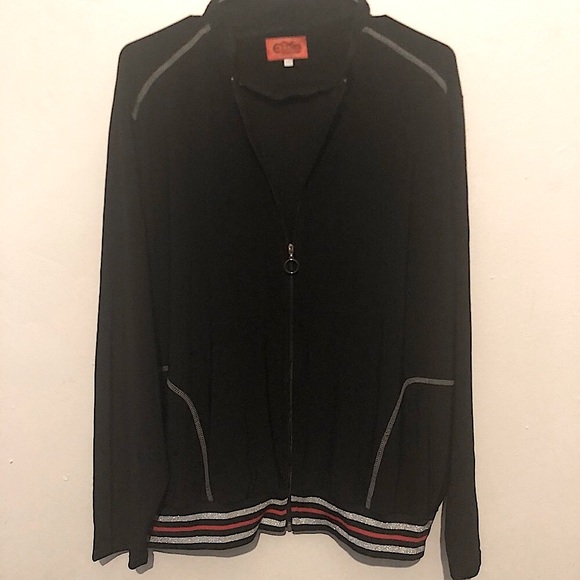Zip up jacket with red and silver hem sz XXL - Picture 1 of 4